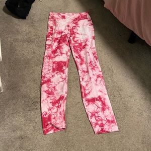 Workout leggings with pockets tie dye